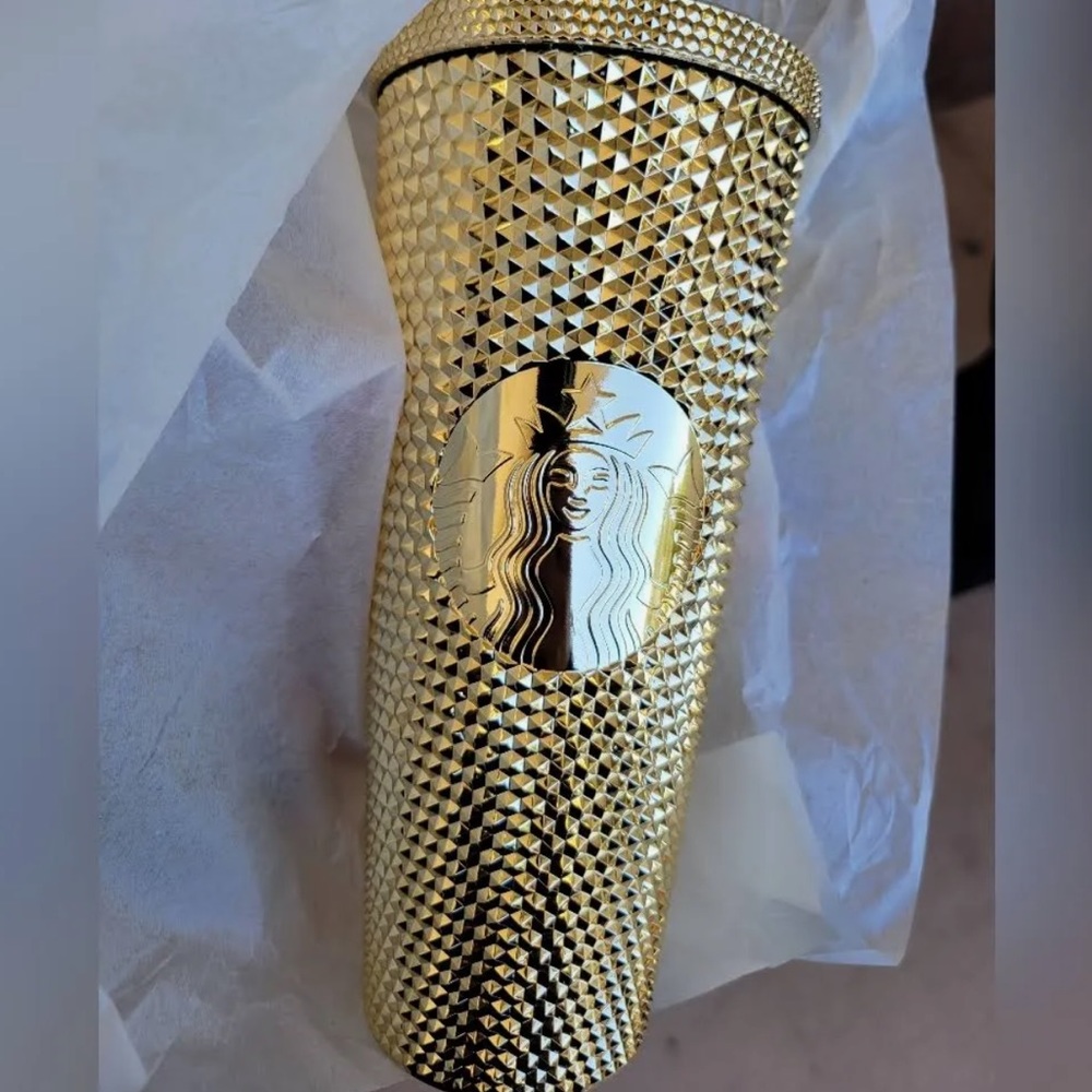 Starbucks Holiday 2022 Gold Bling Studded Venti Cup